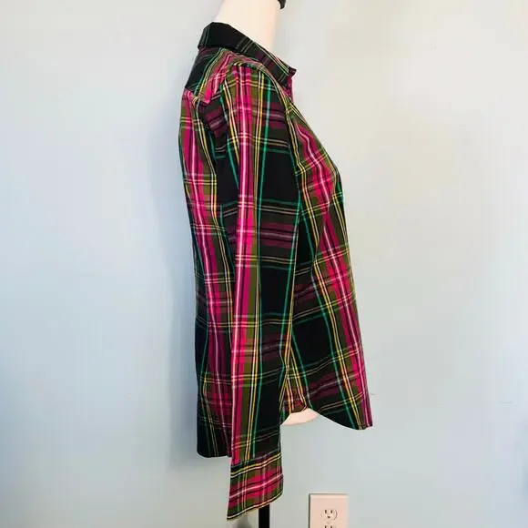 NWT J. Crew Slim-fit Button Down Shirt in Pink Stewart Tartan Size 6 - Picture 6 of 9